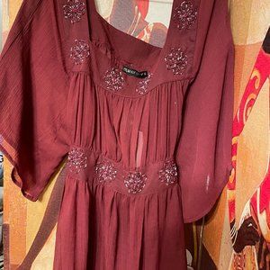 Ladies Sheer Top with Beading